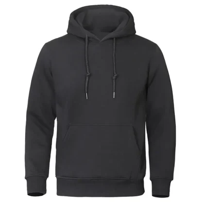 Fleece Warm Men's Hoodie with Drawstring - Image 4
