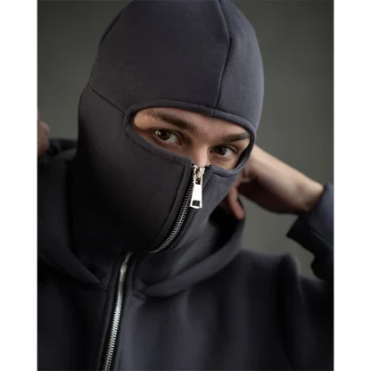 Mask Hoodie Jacket with Zippered Closure - Image 14