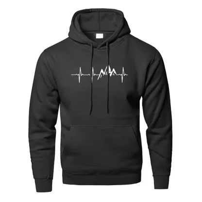 Casual Printed Hoodie with Front Pocket - Image 2