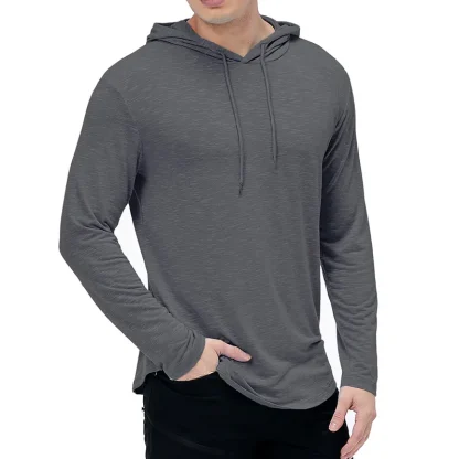 Athletic Pullover Solid Hooded Sweatshirt - Image 14