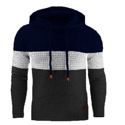 Stripe Color Block Thick Hoodie - Image 13