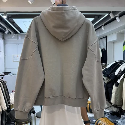 Zippered Front Hoodie with Warm Fleece - Image 6