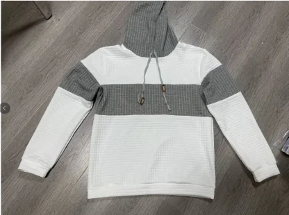 Color Block Warm Hooded Jacket with Drawstring - Image 8