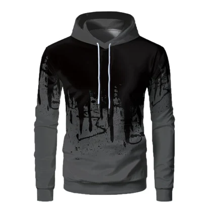 Men's Hooded Sweater with 3D Print - Image 4