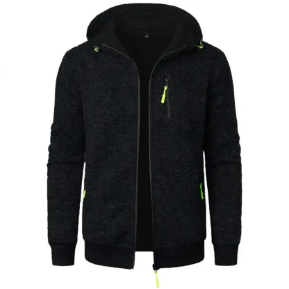 Zippered Hoodie Jacket with Long Sleeve - Image 2