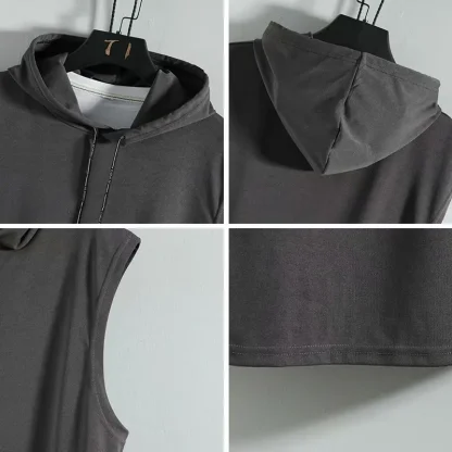 Sleeveless Hooded Sweatshirt for Men - Image 6